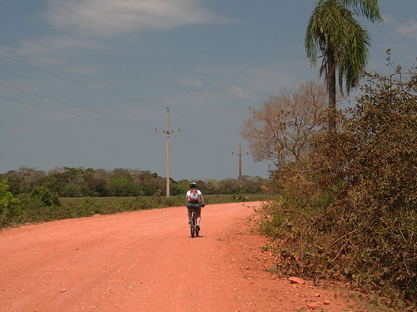 E lá fui eu na minha bike - Pantanal Mato-grossense - www.viajandocomaman.com.br - Foto: Janaina Vieira.
