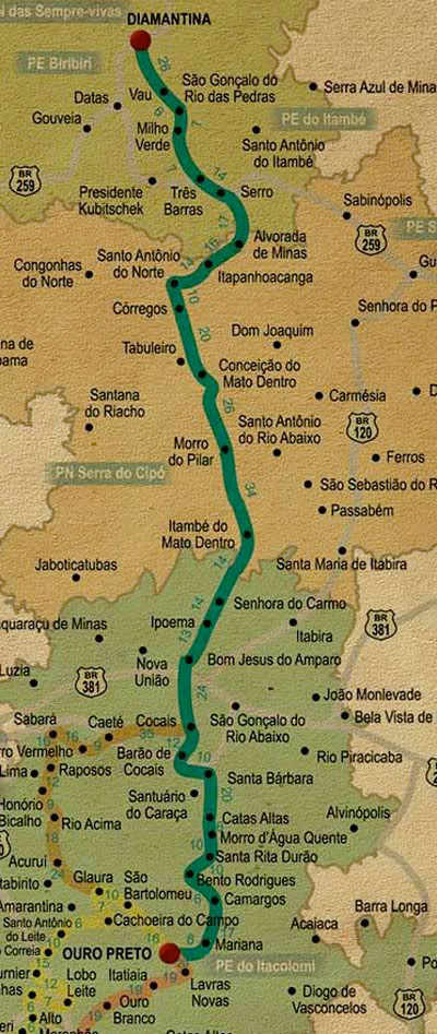 No total, 350 km de história.