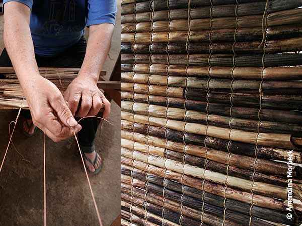 O trabalho dessas mãos resultariam numa esteira como essa - Foto: Amandina Morbeck.