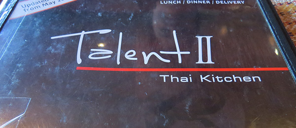 Cardápio do Talent II Thai Kitchen em Manhattan - Foto: Amandina Morbeck.
