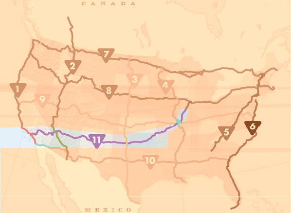 Route 66 - A 66 é a rota mais conhecida nos Estados Unidos - Imagem: Reprodução/Road Trip USA.
