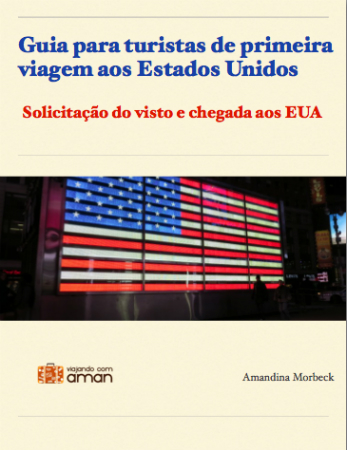 Capa do e-book com dicas para solicitar o visto americano.