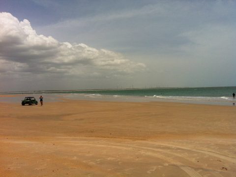 Praia de Galinhos, onde fica o farol