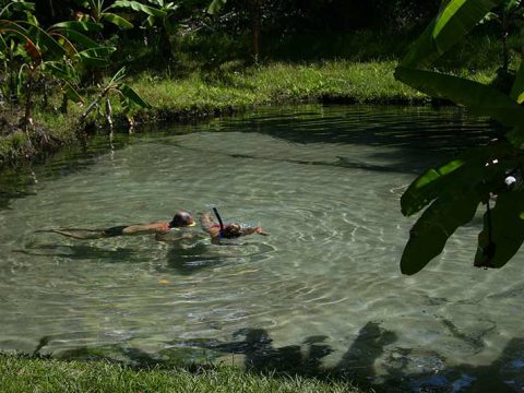 Fervedouro na propriedade da operadora de turismo