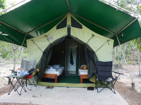 A tenda na qual fiquei no acampamento