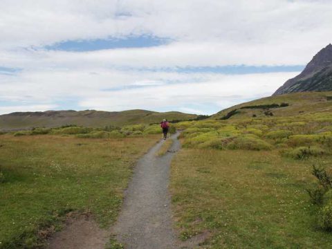 A manhã estava fria e cinzenta em Torres del Paine