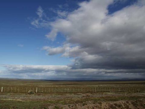 Paisagem entre Punta Arenas e Puerto Natales